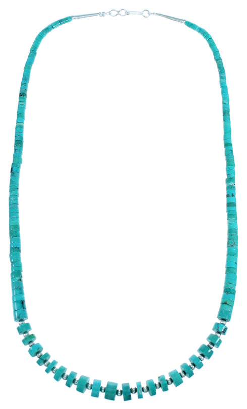 Turquoise Sterling Silver Southwest Bead Necklace RX114923